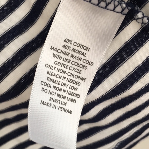 Kim Rogers Blue White Stripes Cardigan Petite Medium Lightweight - Picture 5 of 6